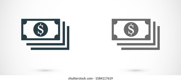Money bill isolated on white background. Vector illustration. Eps 10.
Dollar icon. Cash concept. Vector illustration.