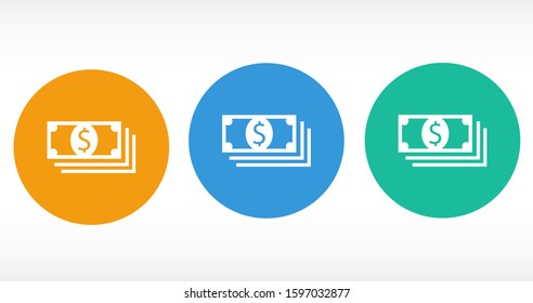 Money bill isolated on white background. Vector illustration. Eps 10.
Dollar icon. Cash concept. Vector illustration.
