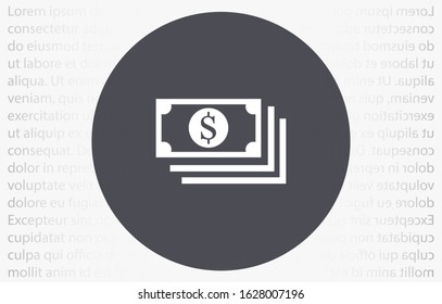 Money bill isolated on white background. Vector illustration. Eps 10.