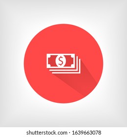 Money bill isolated on white background. Vector illustration. Eps 10.