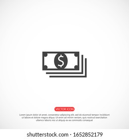 Money bill isolated on white background. Vector illustration. Eps 10.