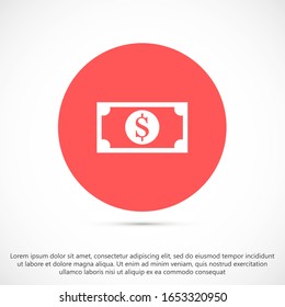 Money bill isolated on white background. Vector illustration. Eps 10.