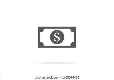 Money bill isolated on white background. Vector illustration. Eps 10.