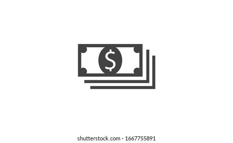 Money bill isolated on white background. Vector illustration. Eps 10.