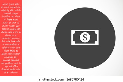 Money bill isolated on white background. Vector illustration. Eps 10.
