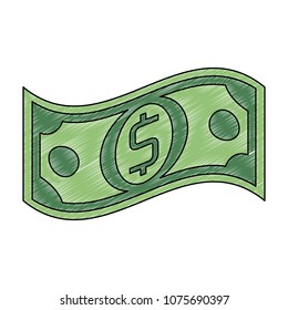 Money bill isolated scribble