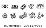 Money, bill, money, Japanese yen vector icon illustration Black and white