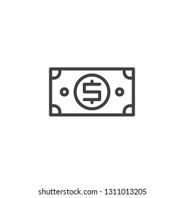 Money bill line icon. linear style sign for mobile concept and web design. Paper dollar money outline vector icon. Symbol, logo illustration. Pixel perfect vector graphics