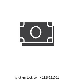 Money bill vector icon. filled flat sign for mobile concept and web design. Dollar banknotes simple solid icon. Cash money symbol, logo illustration. Pixel perfect vector graphics