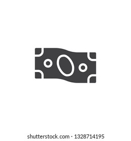 Money bill vector icon. filled flat sign for mobile concept and web design. Paper money glyph icon. Cash symbol, logo illustration. Pixel perfect vector graphics