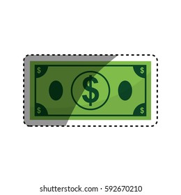 Money billet cash icon vector illustration graphic design