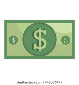 Money billet  isolated flat design, vector illustration concept.