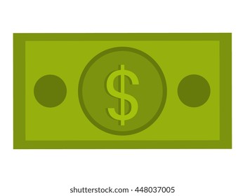 Money billet  isolated flat design, vector illustration concept.