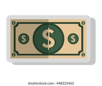 Money billet isolated flat icon, vector illustration graphic design.