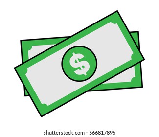 Money Bills Cartoon Sticker Retro Style Stock Vector (Royalty Free ...