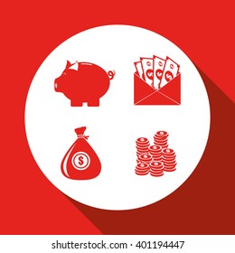 Money bills design, vector illustration, vector illustration