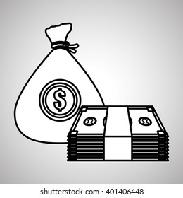 Money bills design, vector illustration, vector illustration
