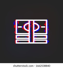 Money bills glytch icon. Simple thin line, outline vector of web icons for ui and ux, website or mobile application
