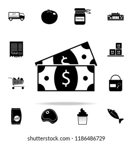 money bills icon. market icons universal set for web and mobile