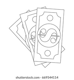 Money bills isolated