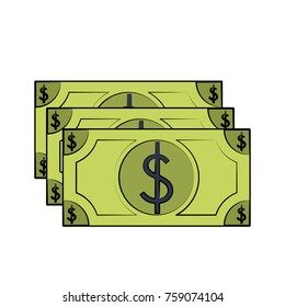 Money bills isolated