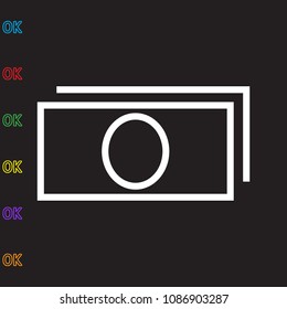 money, bills. vector icon.