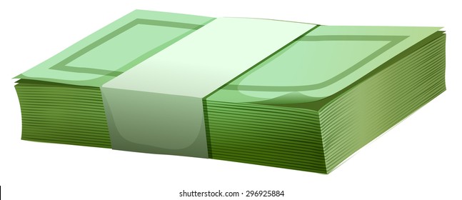 Money bills wrapped in one pack Stock Vector
