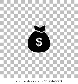 Money. Black flat icon on a transparent background. Pictogram for your project
