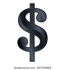 Money black symbol isolated over white background, vector illustration.