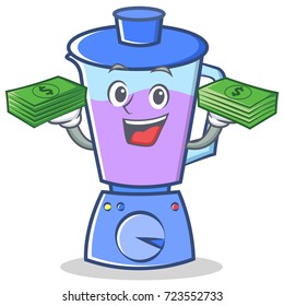 With money blender character cartoon style