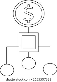 Money and Blockchain Connection Vector Icon