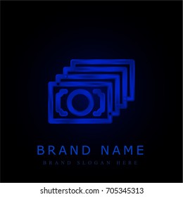 Money blue chromium metallic logo