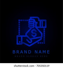 Money blue chromium metallic logo