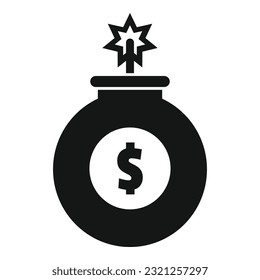 Money bomb icon simple vector. Business policy. Finance risk