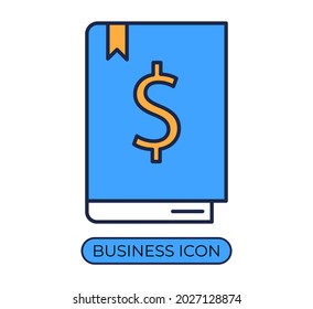 Money book, business line icon, vector illustration concept.