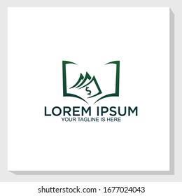 money book logo template design vector, business logo template