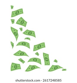 Money Border Flat Style Cash Frame Cartoon Finance Dollar Wealth Graphic Rich Symbol Decorative Financial Background