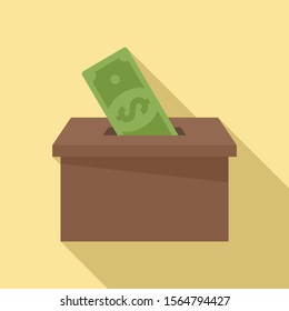 Money box donation icon. Flat illustration of money box donation vector icon for web design