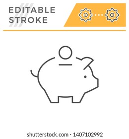 Money Box Editable Stroke Line Icon