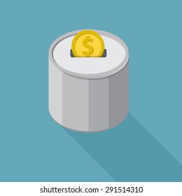  Money Box In Flat Design