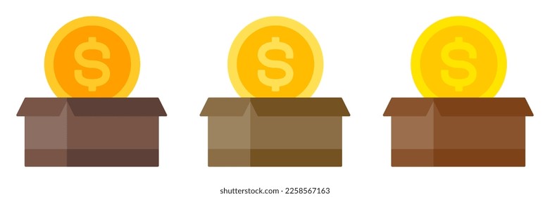 Money Box in flat style isolated