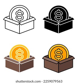 Money Box in flat style isolated