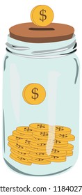 Money box glass,save money concept