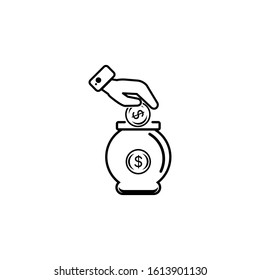 money box icon black vector illustration