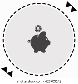Money box icon Flat Design. Isolated Illustration.