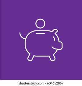 money box icon. Linear style. Isolated vector.