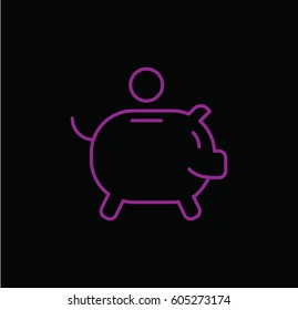 money box icon. Linear style. Isolated vector.