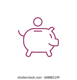 money box icon. Linear style. Isolated vector.