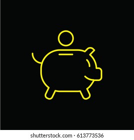 money box icon. Linear style. Isolated vector.