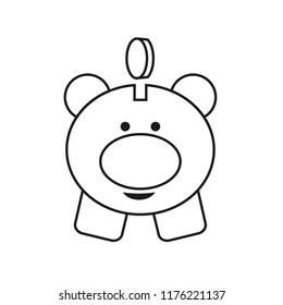 Money box line icon. Piggy. Linear graphic pictures